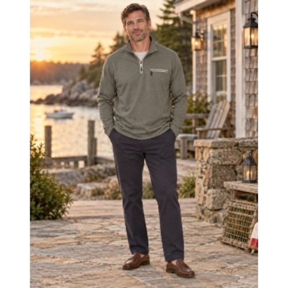Orvis Men's XL Green Quarter-Zip Pullover Coastal Grandpa Gorpcore